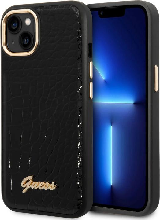 Produktbild Guess GUHCP14MHGCRHK iPhone 14 Plus 6,7" czarny/black hardcase Croco Collection (Apple iPhone 14 Plus)