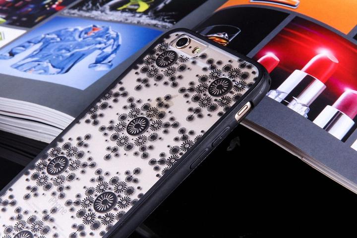 Produktbild König Design Huawei P9 Lite Handy Hülle Mandala Case Schutzhülle Cover Motiv Flocken Schwarz (Apple iPhone 14 Plus)