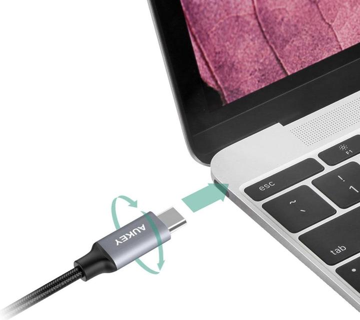 Actual product image Aukey USB A - USB Type-C Nylon (1 m, USB 3.0)