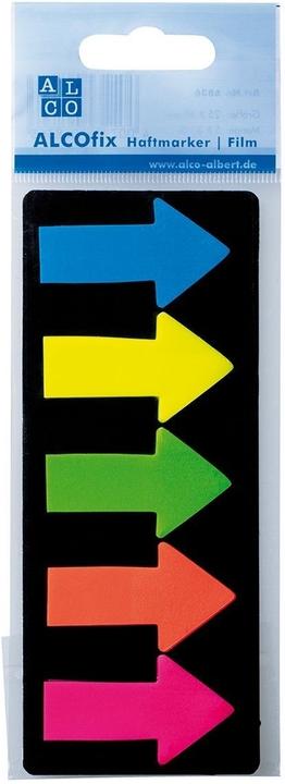 Image du produit Alco Index repositionnables Alcofix Flèche 45x25mm UE=5 couleurs par 25 pièces