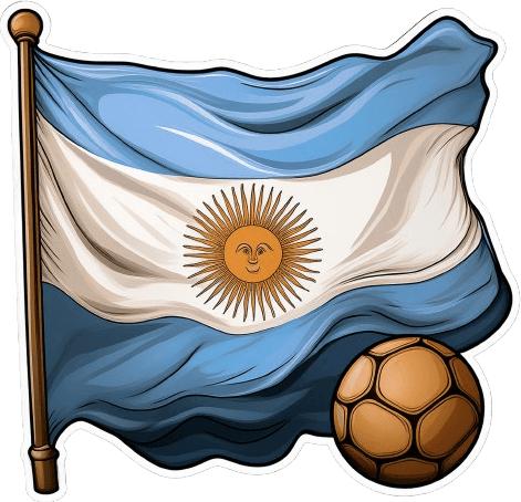 Produktbild Bügelbilder Bügelbild Argentinien Flagge mit Ball