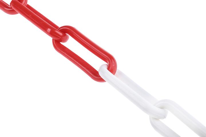 Produktbild RS PRO Kette 8mm rot / weiss (25 m)
