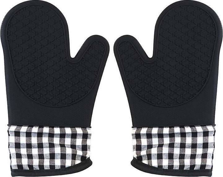 Immagine prodotto Rosenstein & Söhne Set di 4 guanti da forno e guantini da forno in silicone (Imbottitura: 100 % poliestere, 100 % cotone con superficie di presa in silicone)