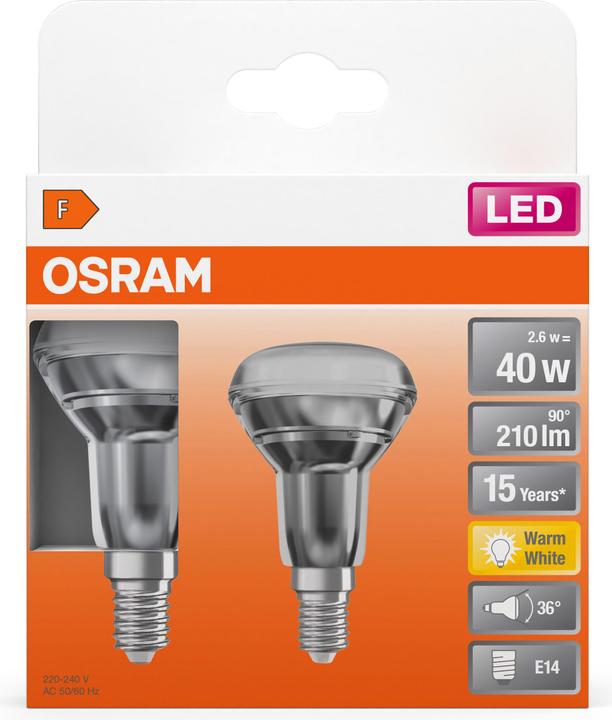 Produktbild Osram Led Star R50 (E14, 2.60 W, 210 lm, 2 x, F)
