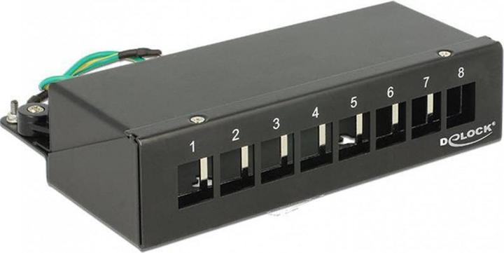 Produktbild Delock 8-Port Desktop Patchpanel, Hutschienenkit