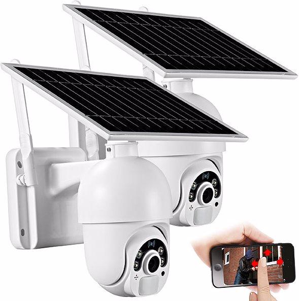 Produktbild 7links 2er-Set Pan-Tilt-Überwachungskameras, Full HD, WLAN, Akku, Solarpanel (1920 x 1080 Pixels)