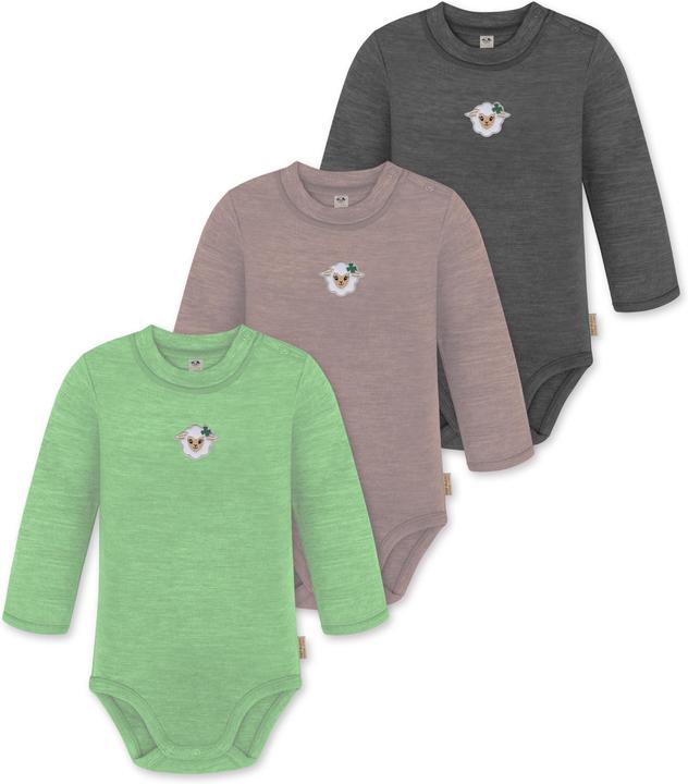 Produktbild Normani 3er Pack Baby Merino Langarmbody „Tuai" - 9403 (80)