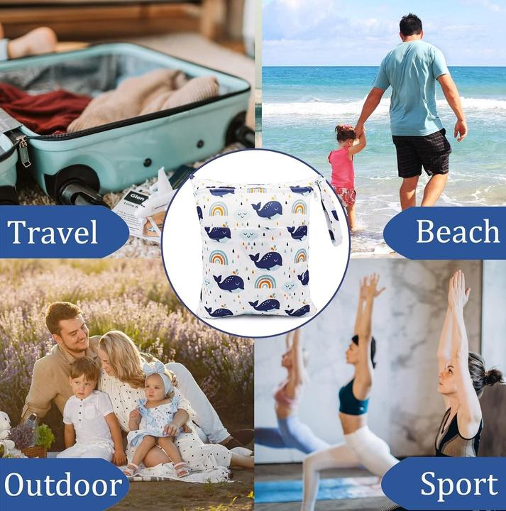 Actual product image ASMI 3 pieces wetbag nappy bag set 30x36cm + 28x30cm + 20x24cm