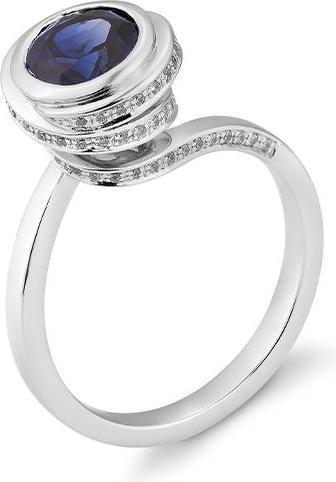 Breuning RING - E. SAFIR 1. Qualität /Brill. 0,288 Ct. H/si (48, 585/14 K Gold)