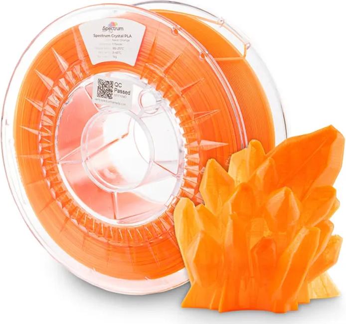 Image du produit Filament PLA Crystal Neon Orange 1kg 1.75mm (PLA, 1.75 mm, Orange)