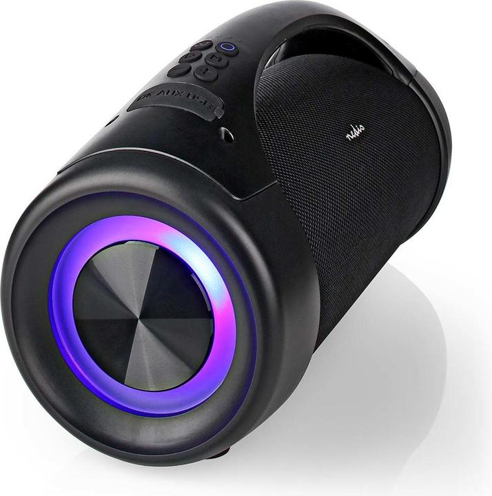 Actual product image Nedis Bluetooth® Party Boombox 6 hrs 2.0 50 W Media Playback: AUX/USB IPX5 Linkable Carrying Handle (6 h, Rechargeable battery operated)