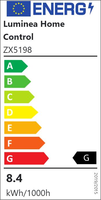 Energie-Label Luminea 2er-Set WLAN-LED-Lichtervorhang, 180 LEDs, RGB, App, IP44, 3 x 3 m (3 m)