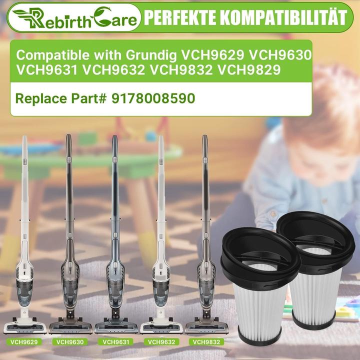 Actual product image Plutoos VCH9632 Filter for Grundig VCH9629 VCH9630 VCH9631 VCH9632 VCH9832 VCH9829 Upright Vacuum Cleaner