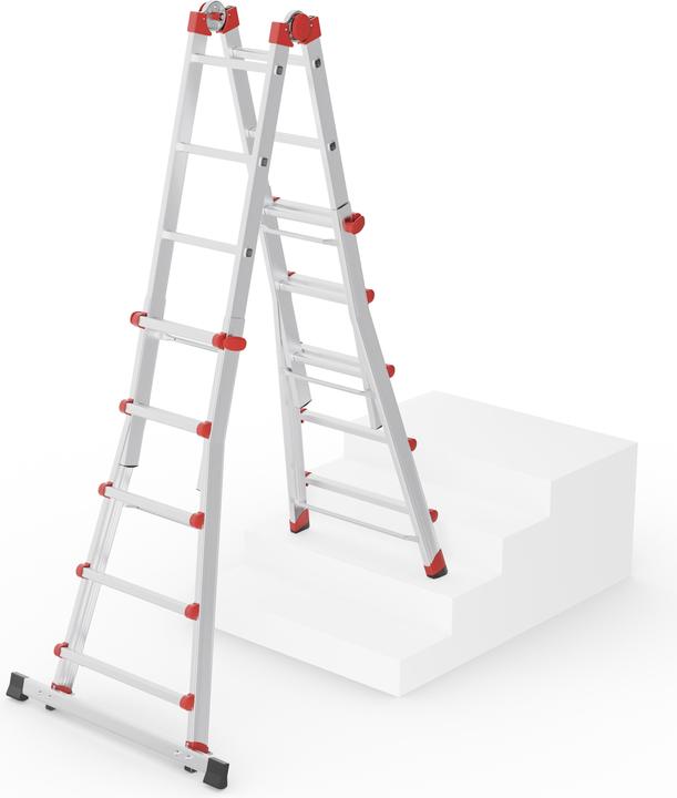Produktbild Hailo M80, Aluminium-Multifunktionsleiter, 4x5 Sprossen (Arbeitsplattform, 141 cm)