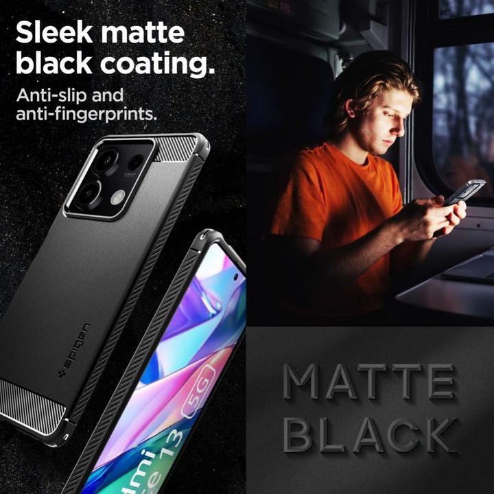 Immagine prodotto Spigen Custodia Rugged Armor per Xiaomi Redmi Note 13 5G - nero opaco (Xiaomi Redmi Note 13 5G)