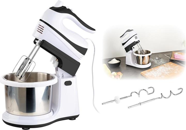 Produktbild Rosenstein & Söhne Handmixer-Set: Rührständer, Edelstahl-Schüssel (500 W)