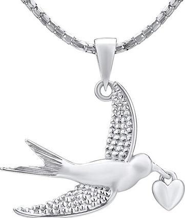Silvego Silver bird pendant with heart MWP13323A (925 Sterling Silber)