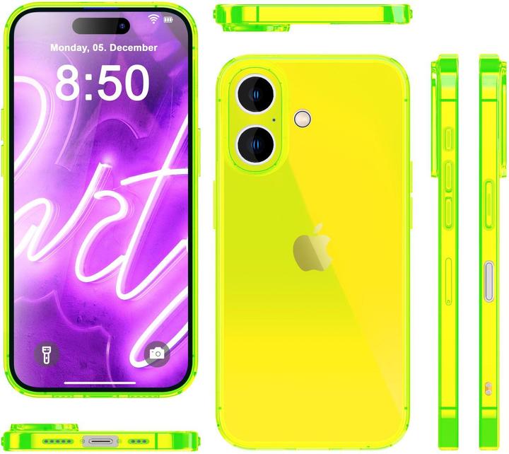 Actual product image Nalia Clear Transparent Neon Silicone Sleeve (Apple iPhone 16 Plus)
