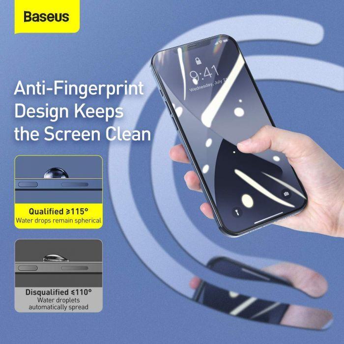 Image du produit Baseus 0.25mm Full-screen et Full-glass Tempered Glass Film For iP 5.4inch 2020(2pcs/pack) Black (2 pièce(s), Apple iPhone 12 mini)
