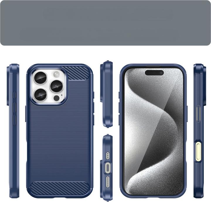 Produktbild Cover-Discount iPhone 16 Pro - Metall Carbon Look Hülle (Apple iPhone 16 Pro)