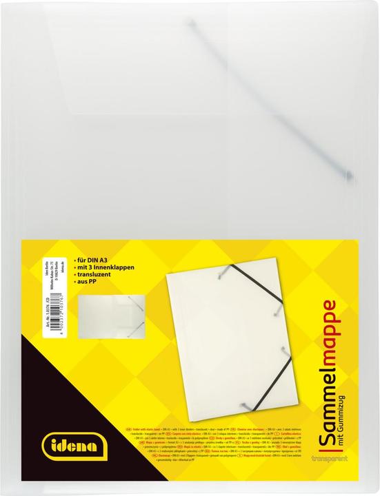 Produktbild Idena Sammelmappe A3 PP mit Gummizug weiss (A3, 1 x)
