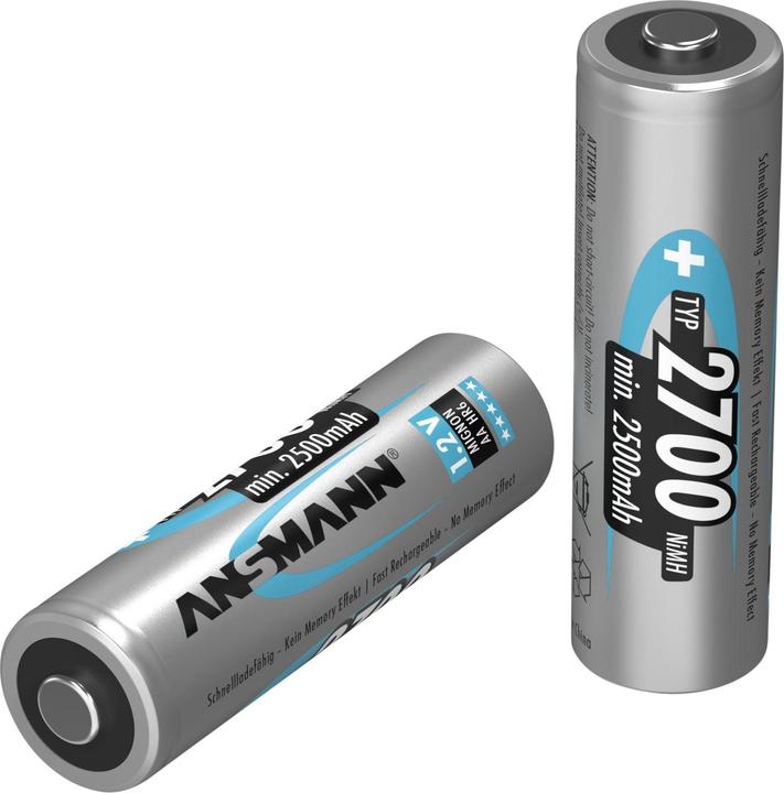 Immagine prodotto Ansmann 1x2 Batteria 2700 Mignon AA 2500 mAh (1 pz., AA, 2500 mAh)