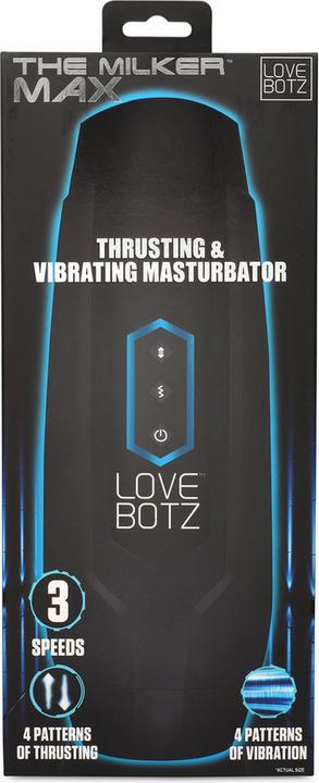 Actual product image XR Brands Thrusting and Vibrating Masturbator - Black