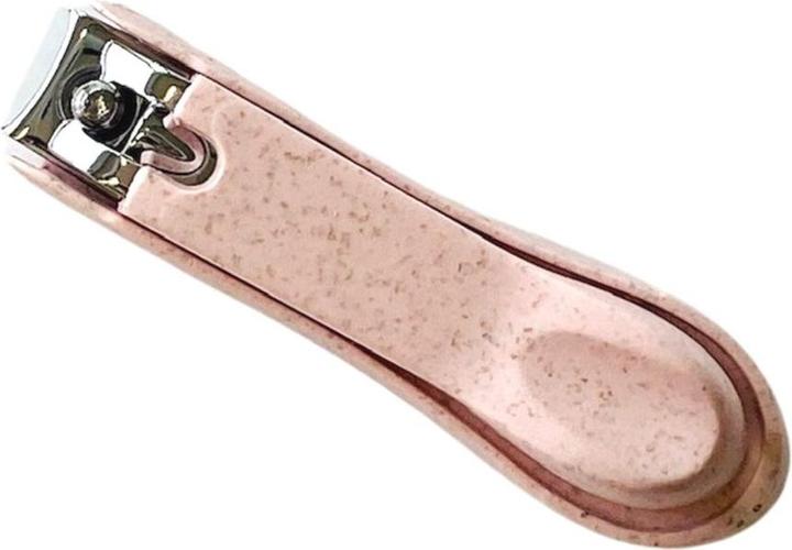 Actual product image Herba Nail clippers with collecting tray wheat straw PP pink