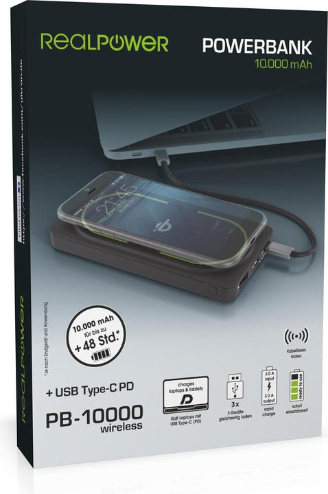 Image du produit RealPower PB-10000 (10000 mAh, 18 W, 37 Wh)