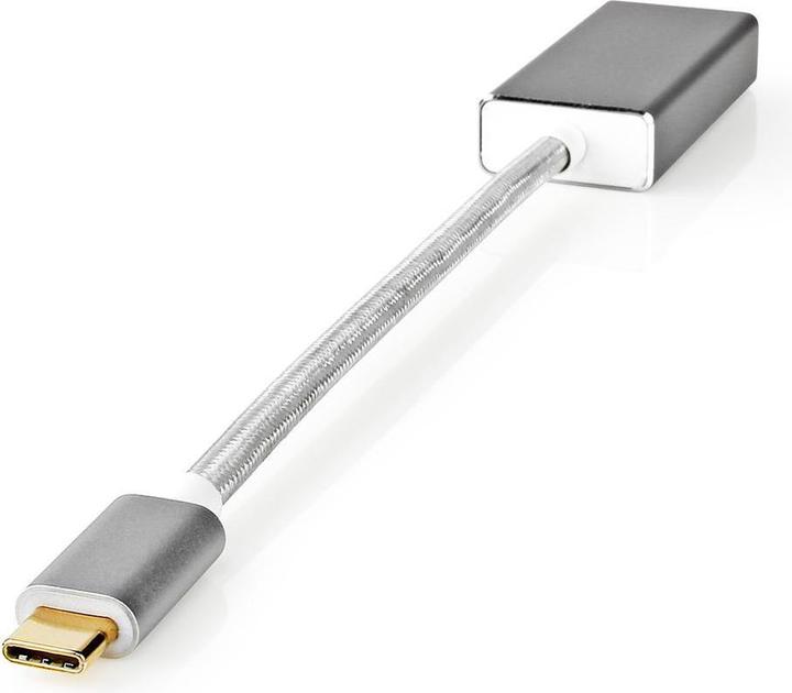 Produktbild Nedis USB-Adapter USB 3.2 Gen 1 USB-C Stecker DisplayPort 0.20 m rund Vergoldet Geflochten/Nylon Sil (USB Typ-C, 20 cm)