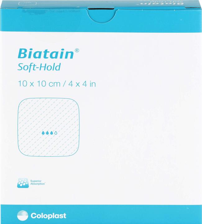 Actual product image Coloplast Biatain Soft-Hold foam dressing gently adhesive 10 x 10 cm, 5 pcs. Wound dressings