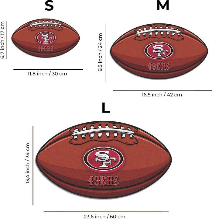 Produktbild Iconic NFL - San Francisco 49ers – Football mit Logo - Holz Puzzle Grösse M (270 Teile) (270 Teile)