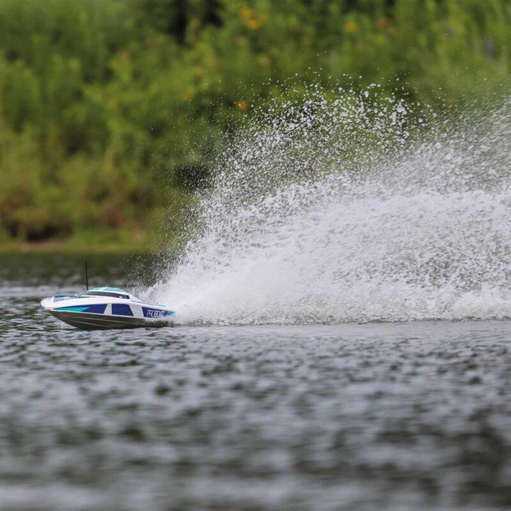 Image du produit ProBoat Sonicwake V2 36" Self-Righting Bateau de course Brushless Deep-V RTR Blanc/Bleu
