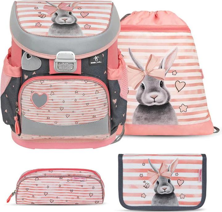 Belmil MINI FIT Schulrucksack 4-teiliges-Set Little Bunnies (17 l)