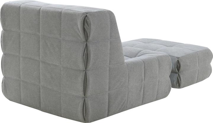 Actual product image En.Casa Bodensessel mit Fusshocker Koskyvn Textil Grau