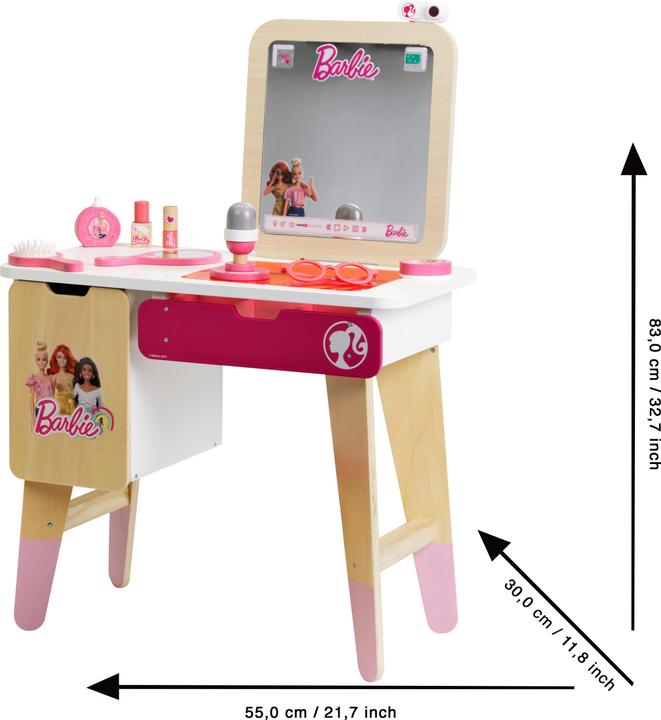 Image du produit Theo Klein 5716 Barbie - Coiffeuse et studio de vlogging, bois (MDF) (55 x 30 x 83 cm)