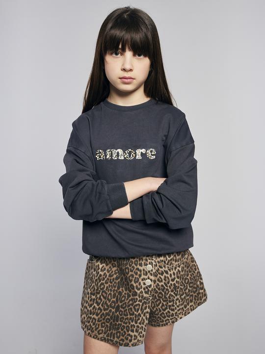Produktbild Jonen Mädchen Oversized-Sweatshirt mit Leo-Print (128)