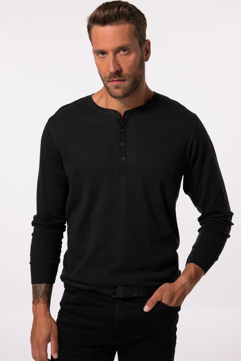 Produktbild JP1880 JP 1880 Henley, Langarm, Ringel, Knopfleiste (7XL)