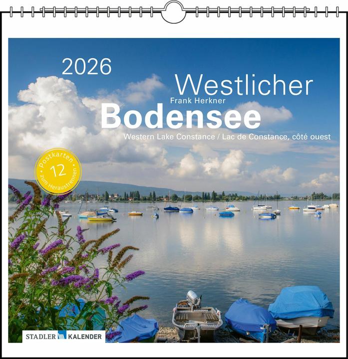 Actual product image Westlicher Bodensee 2026 (17 x 17 cm, French, English)