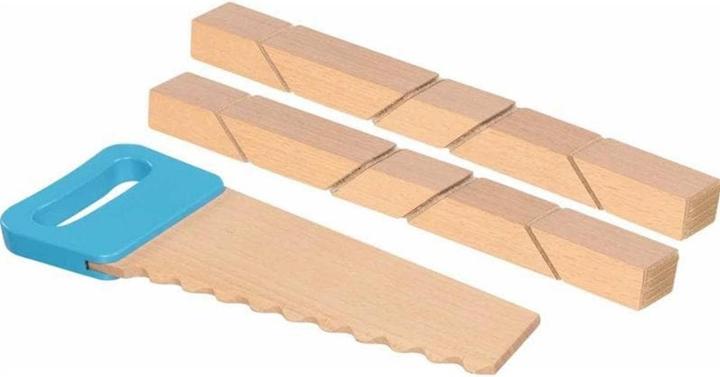 Goki Wooden blocks with velcro and saw 11 pieces