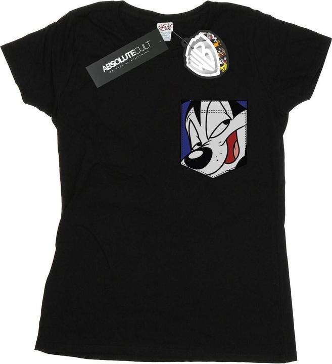 Looney Tunes Pepe Le Pew Face Faux Pocket TShirt (XXL)