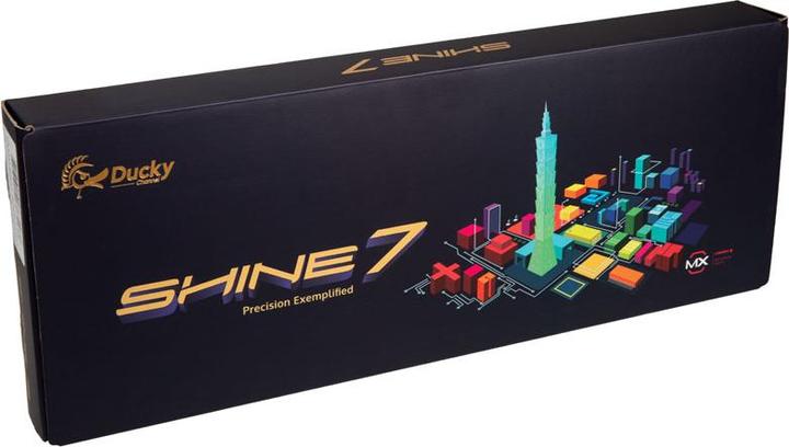 Actual product image Ducky Shine 7 PBT Gaming Keyboard, MX-Speed-Silver, RGB LED - blackout (DE, Cable)