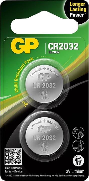 Produktbild GP Batteries Lithium CR2032 (2 Stk., CR2032, 220 mAh)