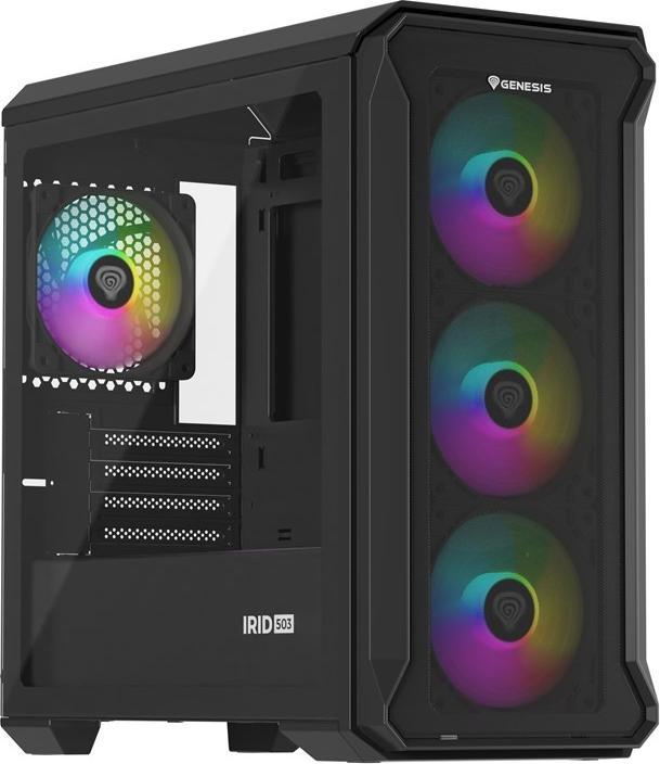 Immagine prodotto Genesis Case per PC IRID 503 ARGB, Micro Tower, 2xUSB 2.0, 2x jack, 1xUSB 3.0, nero (Mini-ITX)