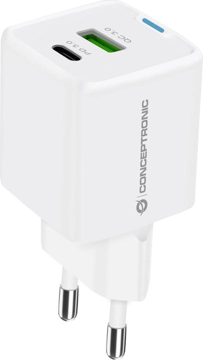 Image du produit Conceptronic Chargeur 2Port 20W,1xUSB-C,1xUSB-A Desk PD ws (20 W)