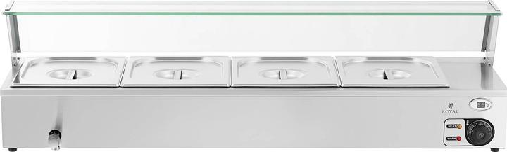 Produktbild Royal Catering Bain Marie Warmhaltebehälter Speisenwärmer Ablasshahn 2000 W 4 GN 1/2