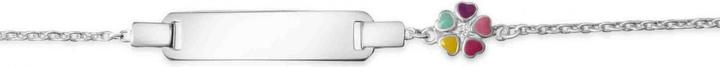 Passion Rhodie Silber Id Armband – 14+2 cm – Blume – Mehrfarbiger Lack – Zirkonia (16 cm, COU BIJOU, Matériel exact)