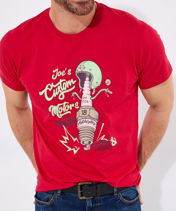 Actual product image Joe Browns Motors Helmet & Engine Graphic T-Shirt (XL)