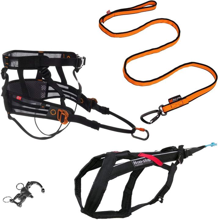 Image du produit Non-Stop Dogwear Canicross Komplett-Set mit Zuggeschirr und Bungee-Leine (4, S, Chien, Sport canin)