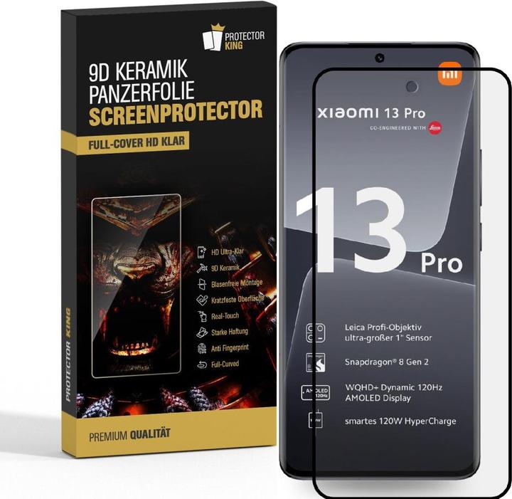 Actual product image Protectorking 3x Ceramic-Glass Full Cover HD Klar (3 Piece, Xiaomi 13 Lite)